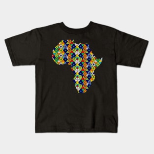 Zulu Beads in Shape of Africa Kids T-Shirt